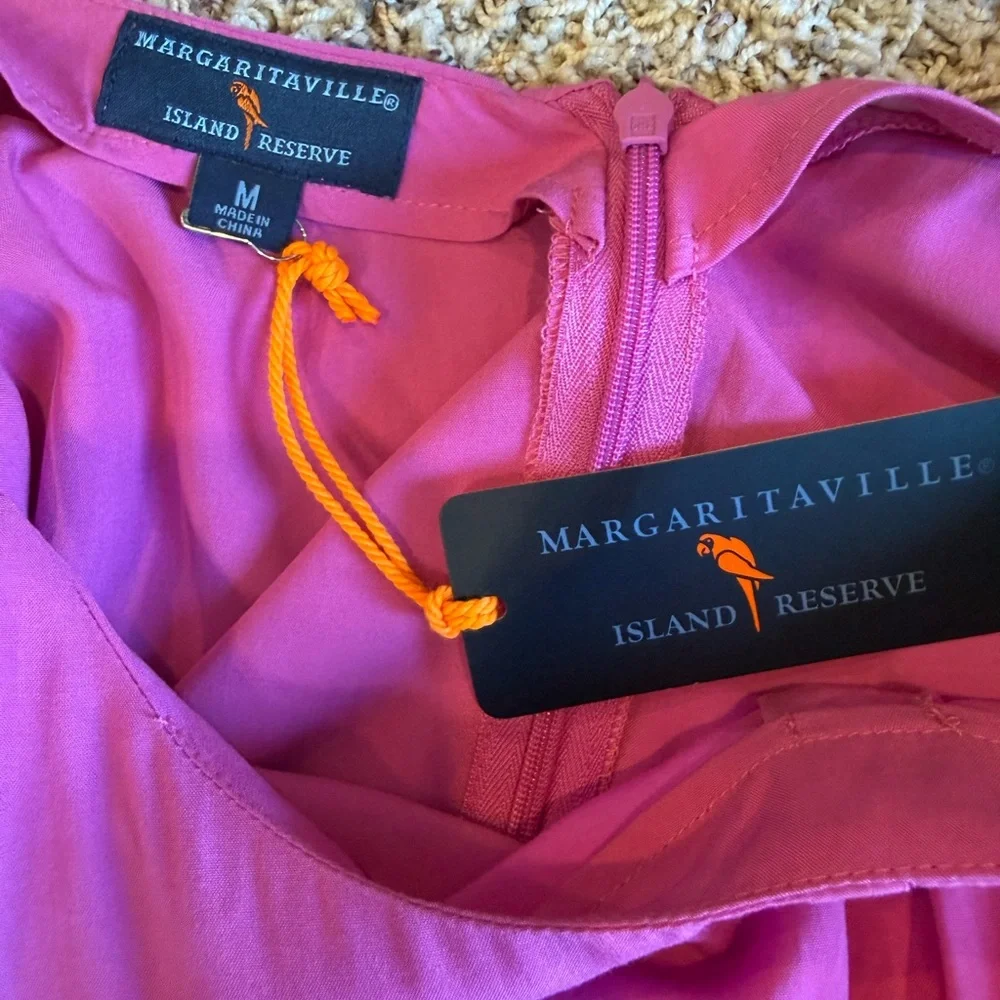 Women's Maxi Dress Pink Medium Margaritaville Island Reserve Solid - Picture 13 of 15